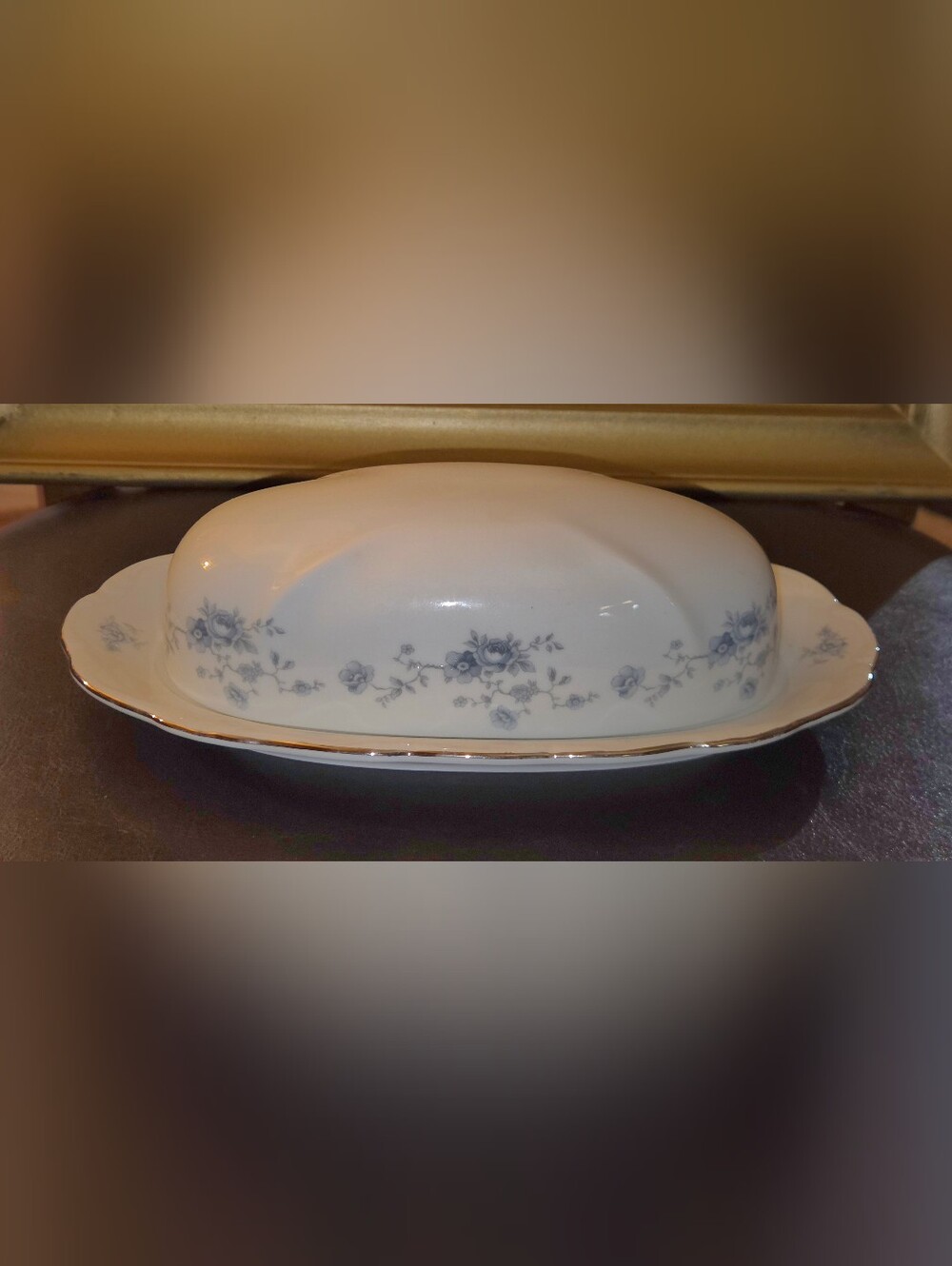 Johann Haviland Blue Garland (Bavaria) 1/4 lb Butter Dish with Lid